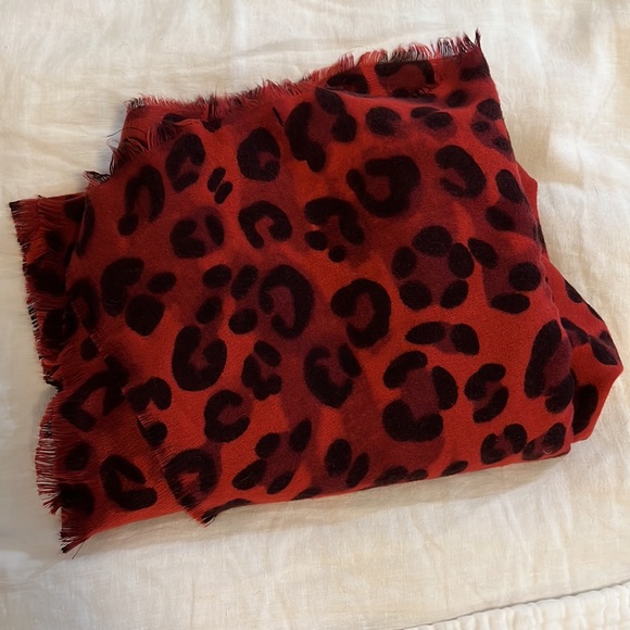 Zara Accessories - Red Leopard Zara Blanket Scarf